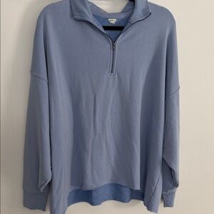 aerie Light Blue Half-Zip Sweatshirt